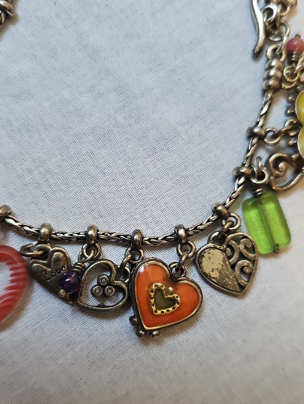Retired Brighton Hearts Melody Charm Bracelet Portobello Enamel Hearts Toggle - Picture 12 of 13